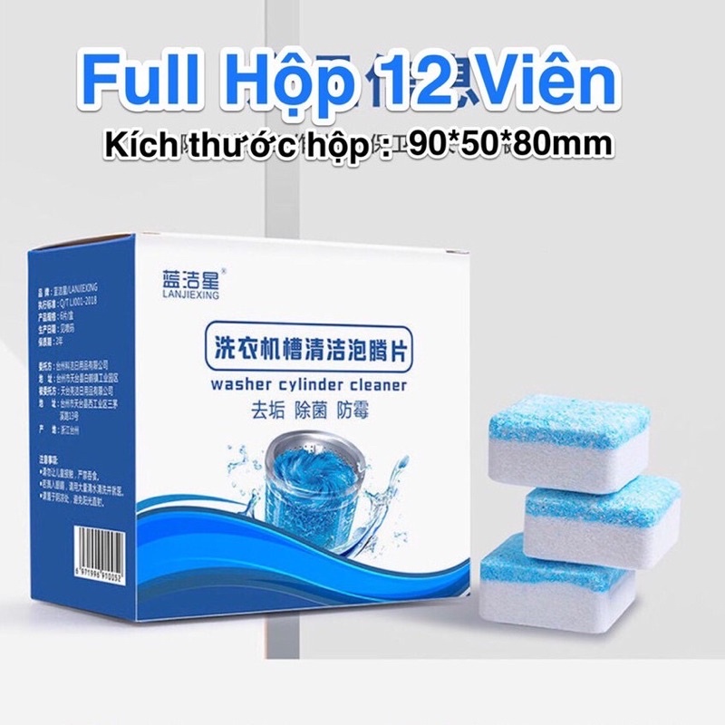 Hộp 12 Viên Sủi Tẩy Lồng Máy Giặt