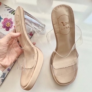 Guốc 2 quai trong độn đế nude