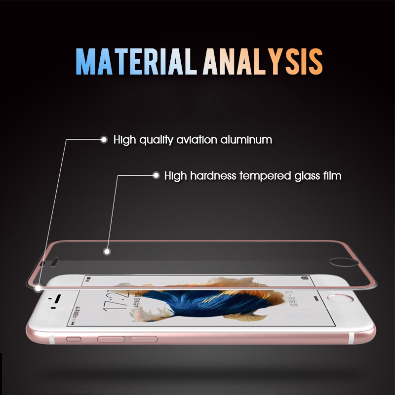 Kính cường lực 3d cạnh nhôm bảo vệ toàn màn hình thích hợp cho iphone 6 6s 7 8 plus X XR XS MAX 11 PRO