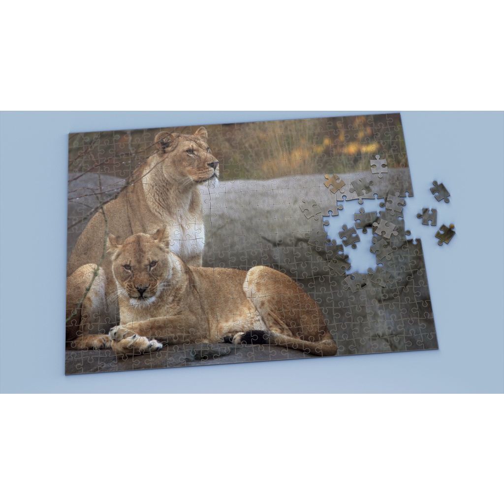 Tranh ghép hình LION - Mẫu 3 - Nhận in theo yêu cầu