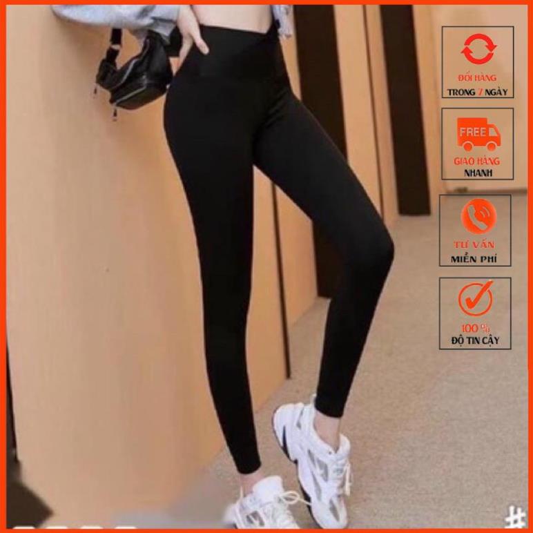 Quần legging vạt chéo gen bụng full hộp vàng