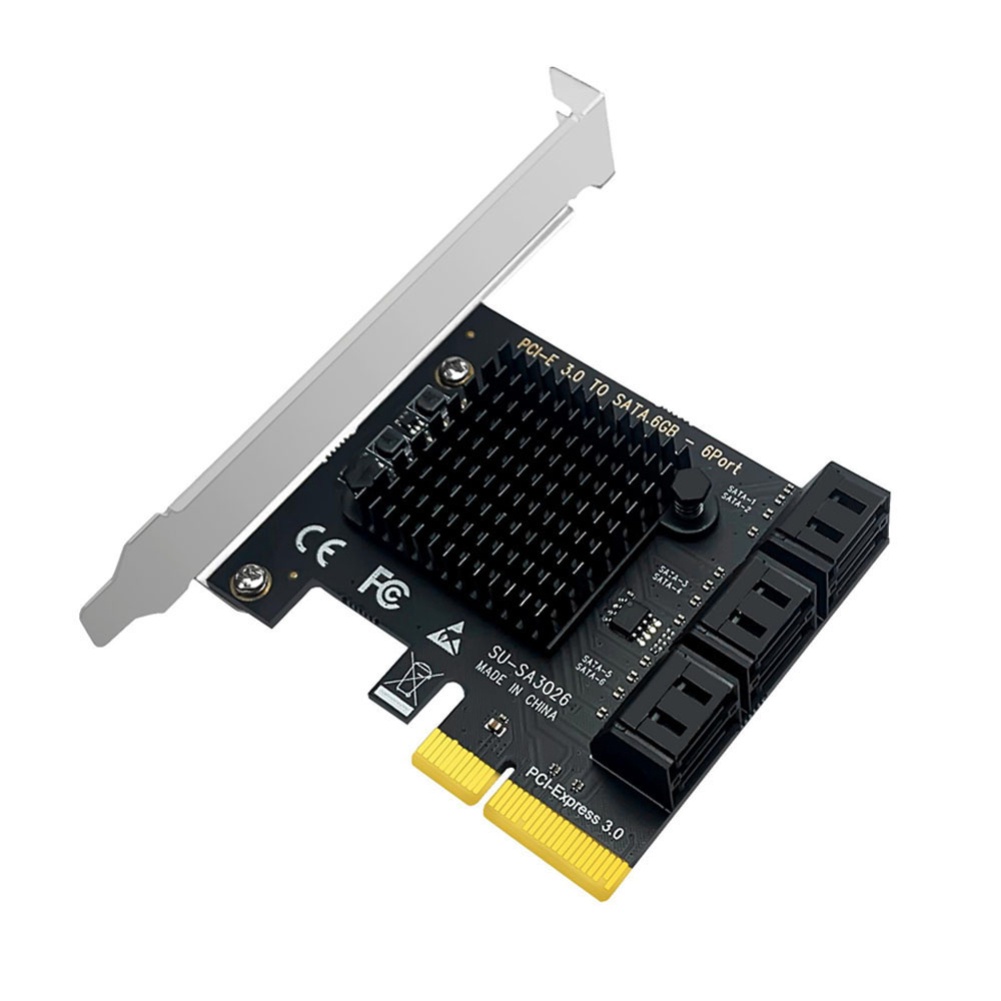 Card mở rộng chuyển đổi ASM1166 chip 6 cổng SATA 3.0 sang PCIE SATA 3 kèm phụ kiện cho HDD 3c-VN | WebRaoVat - webraovat.net.vn