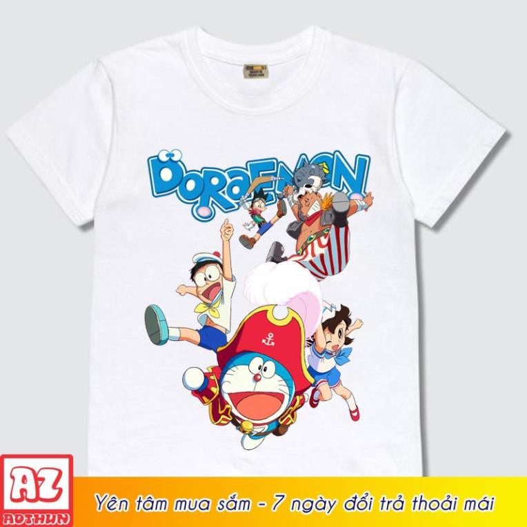 SALE SỐC Áo thun Doremon trẻ em màu trắng đỏ cam xanh biển - Doraemon M2585 giá tốt nhât