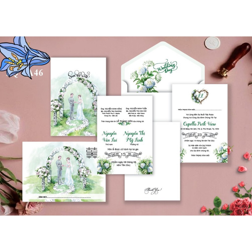 Bộ thiệp cưới đủ loại giá rẻ