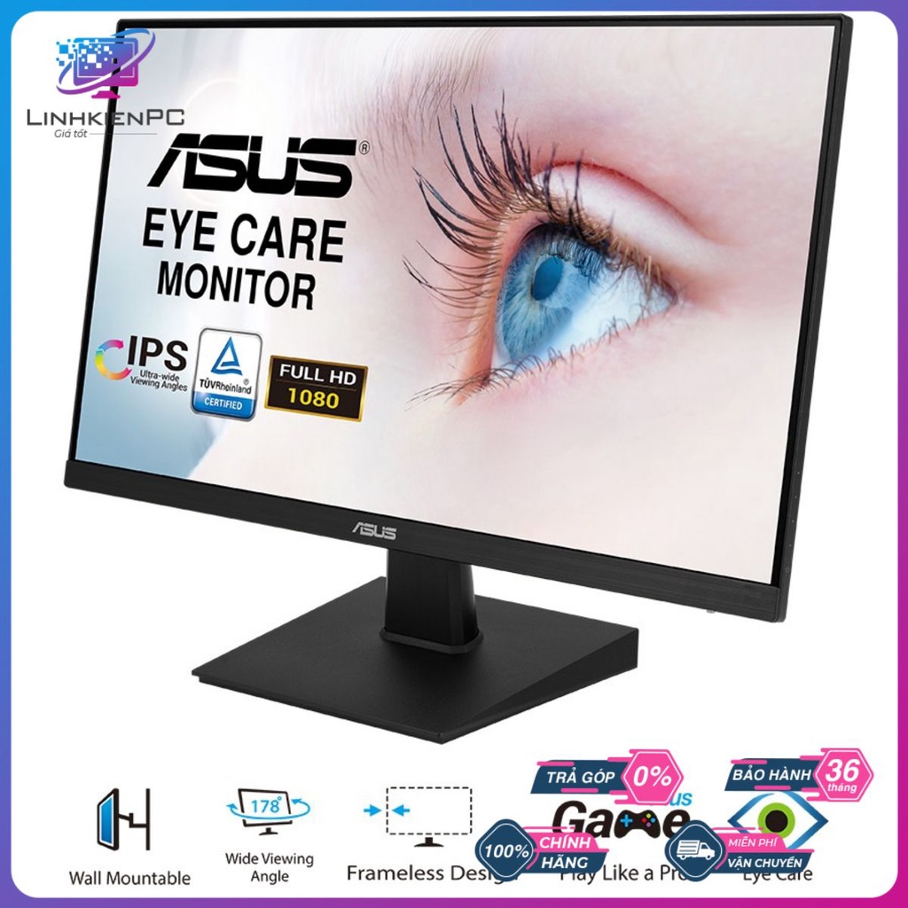 Màn Hình Asus VA24EHE Viền Mỏng FULL HD/75hz/FHD/IPS/LowBlueLight lọc ánh sáng xanh - linhkienpcgiatot