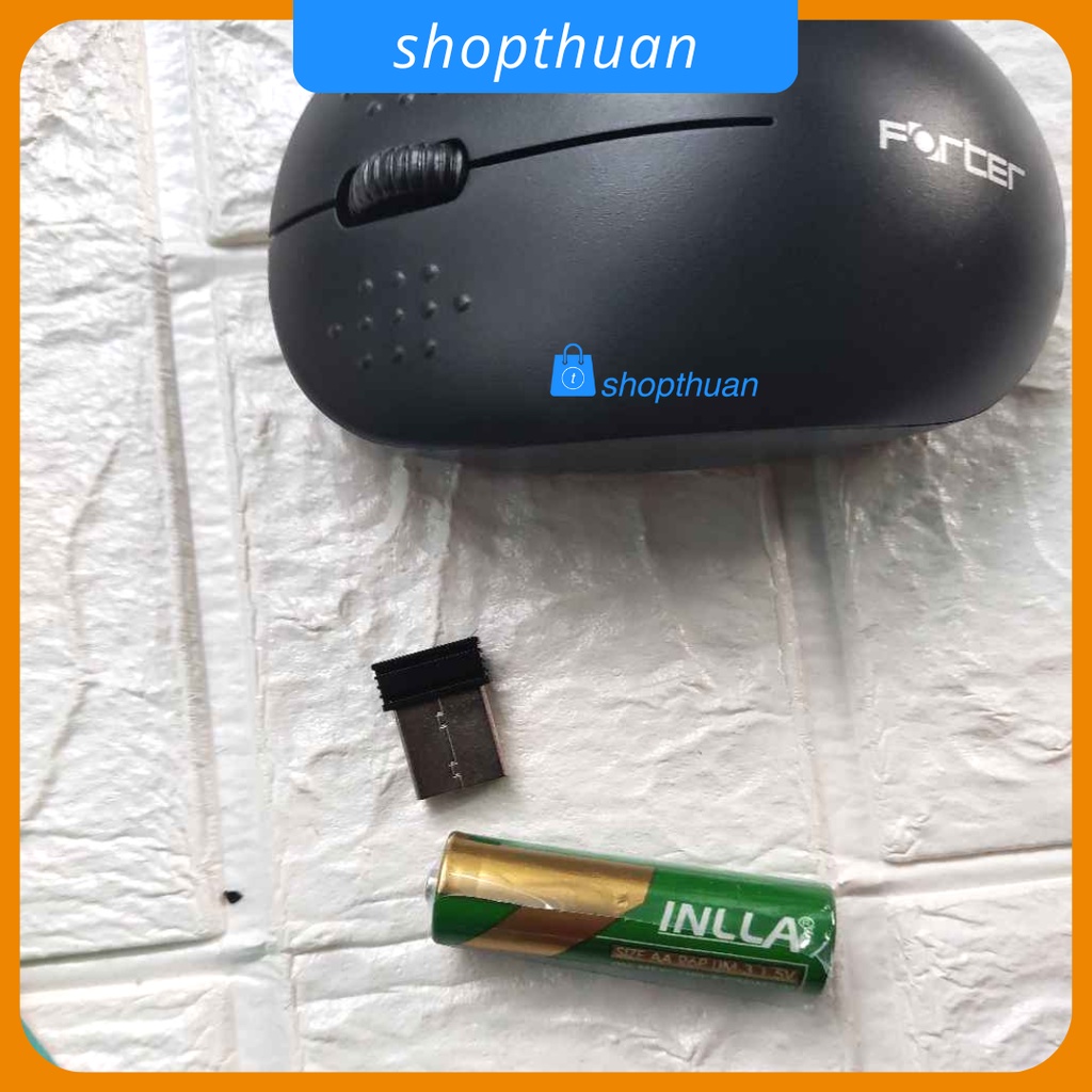 Chuột không dây Forter V181 màu đen kèm 1 pin AA