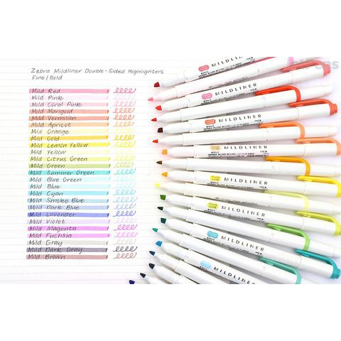 Bút đánh dấu hai đầu Zebra Mildliner Double-Sided Highlighter – Fine/Bold – Màu đỏ cam (Mild Marigold)