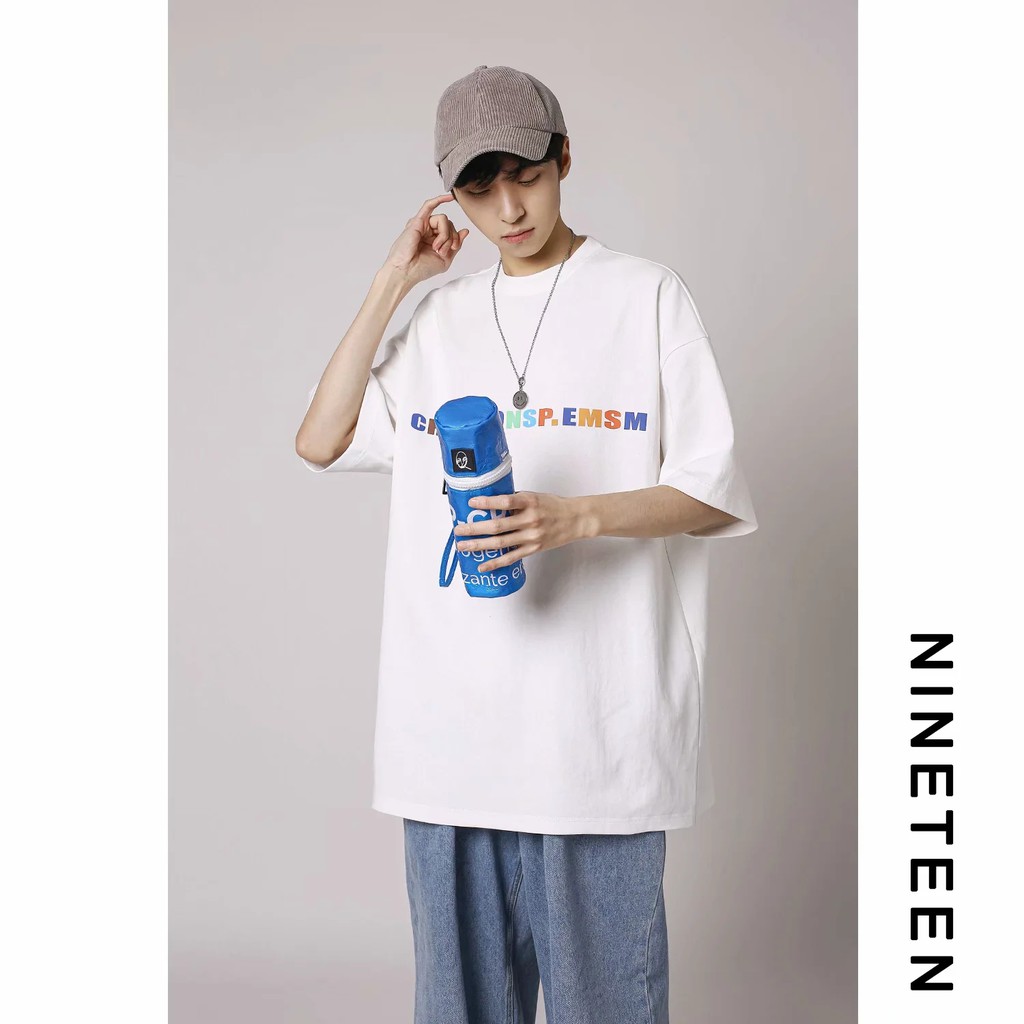 Áo thun ngắn tay  Summer couples are simple and fashionable, all-match British style, easy to match with short sleeve T-shirt  Oversized short sleeve T-shirt  size  S-5XL