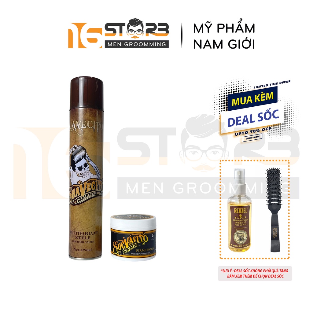 Combo Gôm Suavecito + Sáp Suavecito 113g
