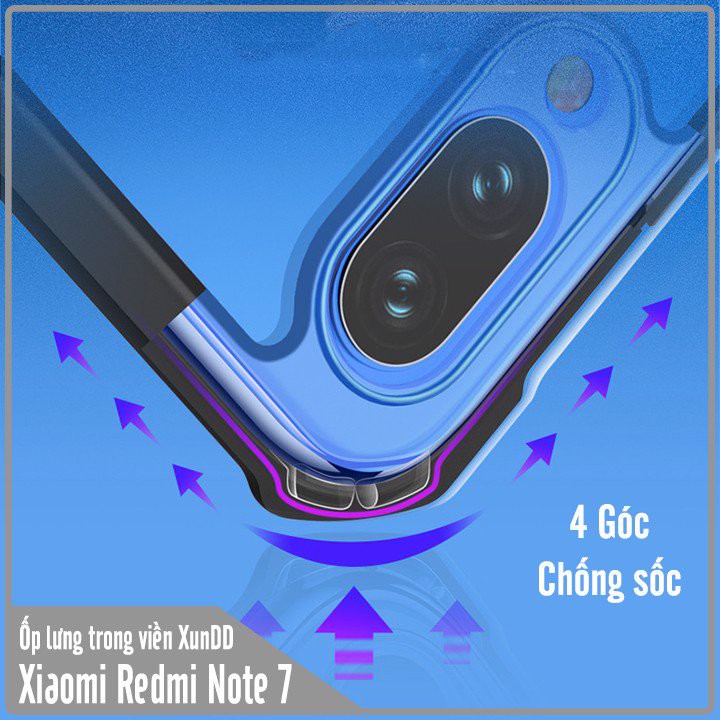 Ốp lưng Xiaomi Redmi Note 7 trong viền nhựa dẻo XunDD