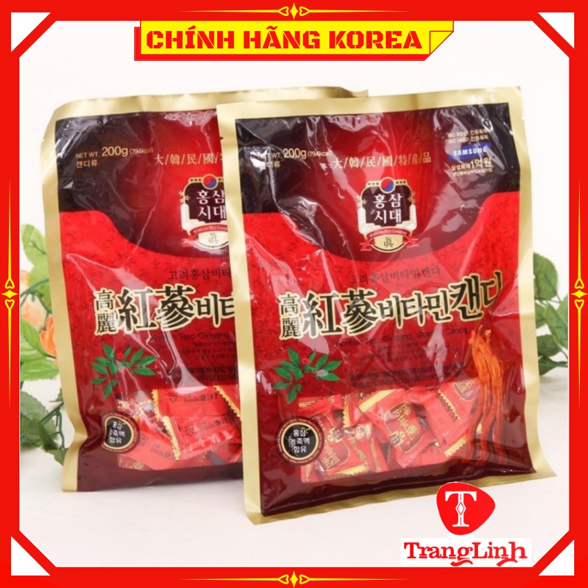 Kẹo Hồng Sâm Hàn Quốc, Gói 200gr - Kẹo Sâm Samsung Chính Hãng