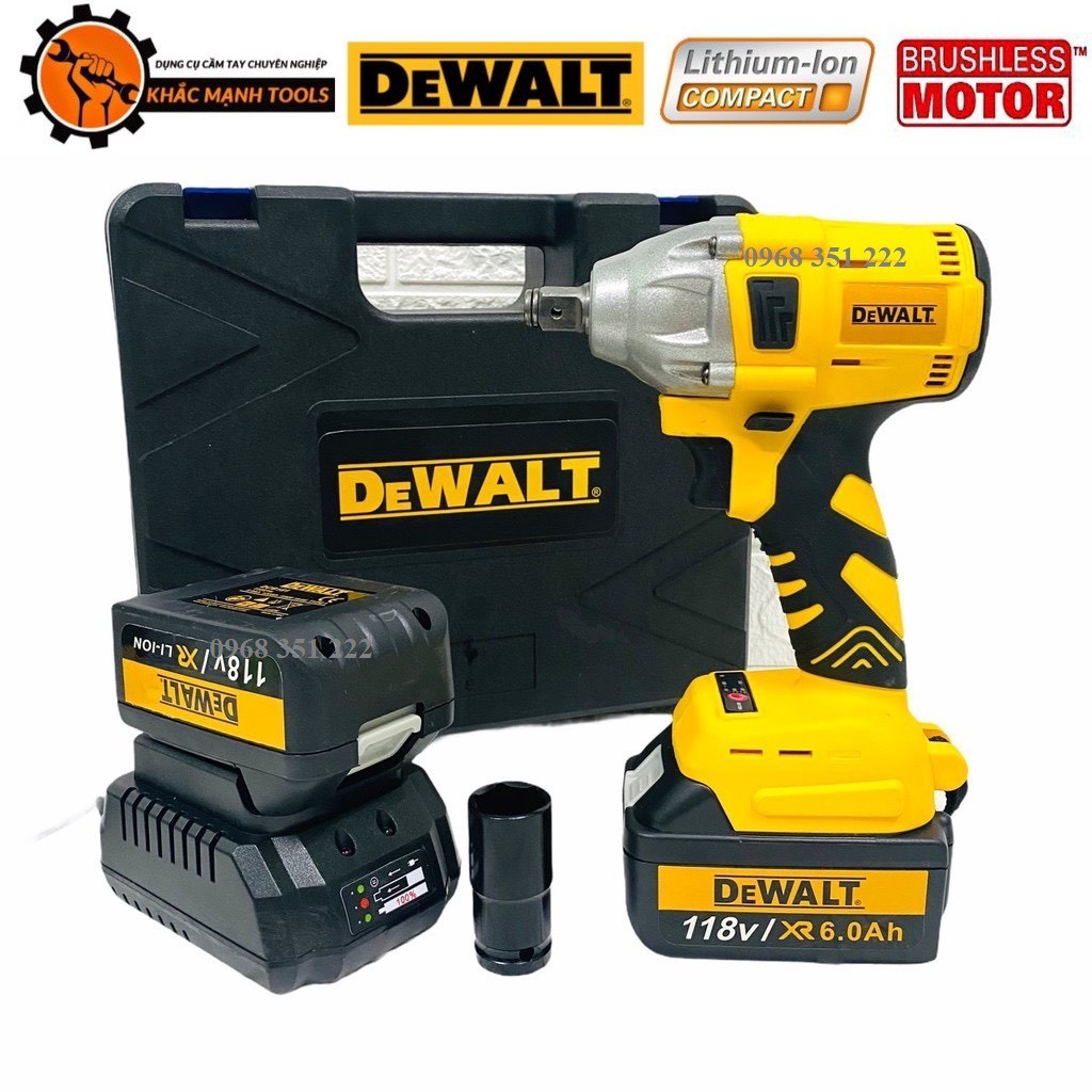 Máy Siết Bulong Dewalt Không Chổi Than, Tặng Mũi Bắn Vít DEWALT