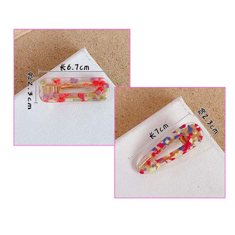 Kẹp Tóc Hình Chữ Nhật BB Acetic Acid Màu Sáng Ngọt Ngào Trong Suốt Kiểu Nhật Bản Cho Bạn Gái