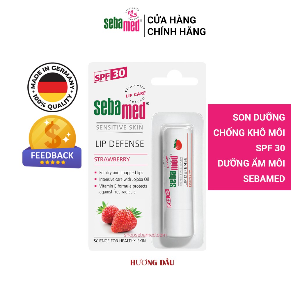 [Chính Hãng] Son Dưỡng Chống Khô Nứt Môi, Có Màu Hương Cherry & Dâu Sebamed pH5.5