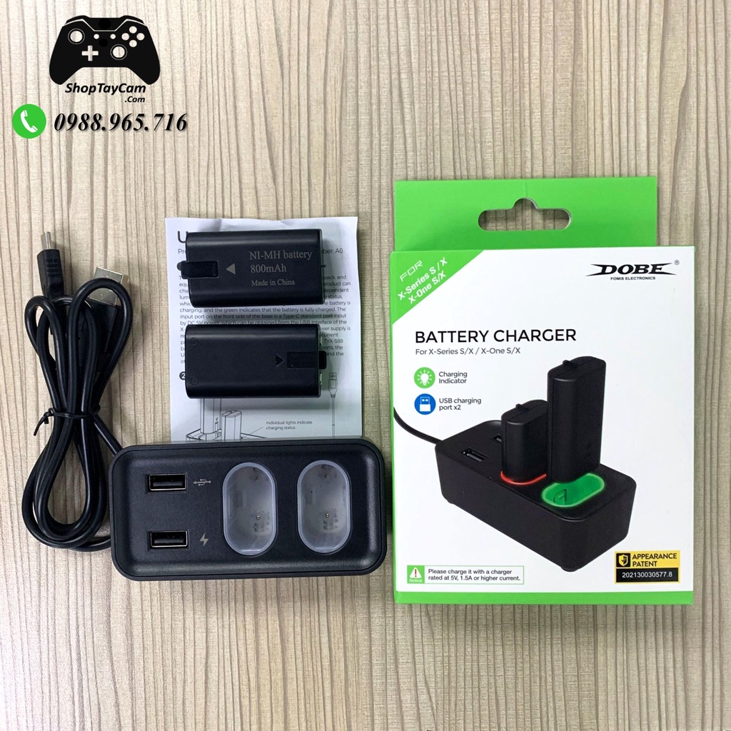 Bộ Pin Sạc 2 Pin Sạc Rời Cho Tay Cầm Xbox One S / Xbox One X Controller Hàng Chính Hãng DOBE – TYX-0665 | TOP BÁN CHẠY