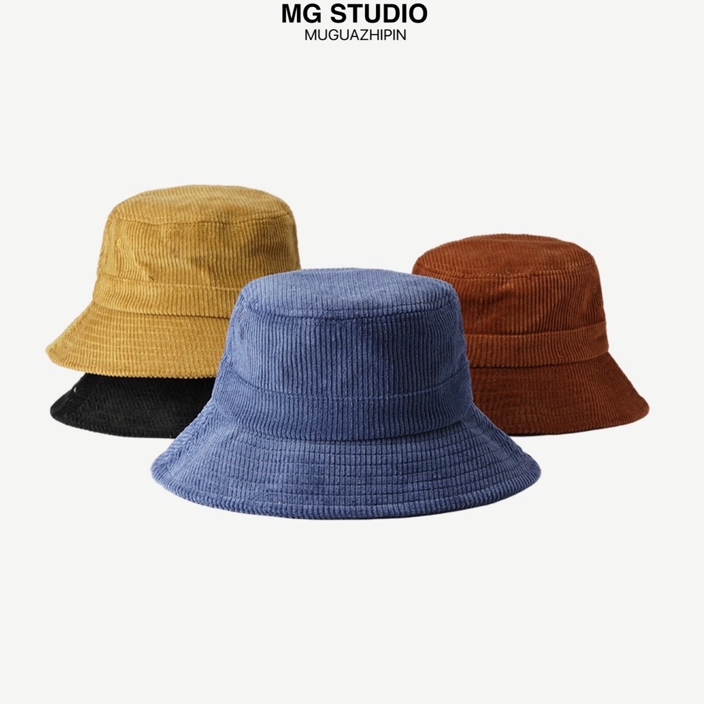 Mũ Tai Bèo MG STUDIO Vải Nhung Kẻ Cơ Bản 10 Màu Tùy Chọn