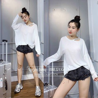 Áo kiểu cổ dây đan chữ sành điệu 50-80kg