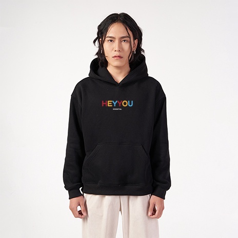 Áo Hoodie unisex form rộng trơn dài tay HEYYOU chất thun nỉ dày mềm mịn - BW