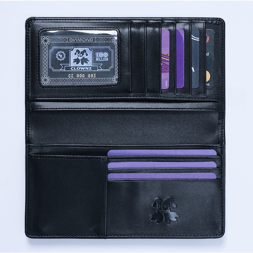 Ví da dáng đứng local brand Clownz new logo long wallet unisex, bóp nam cao cấp chính hãng
