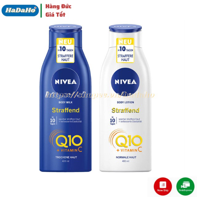 Dưỡng thể Nivea toàn thân Q10 400ml Đức, cho làn da sáng mịn, hổ trợ tái tạo tế bào, chống lão hóa da