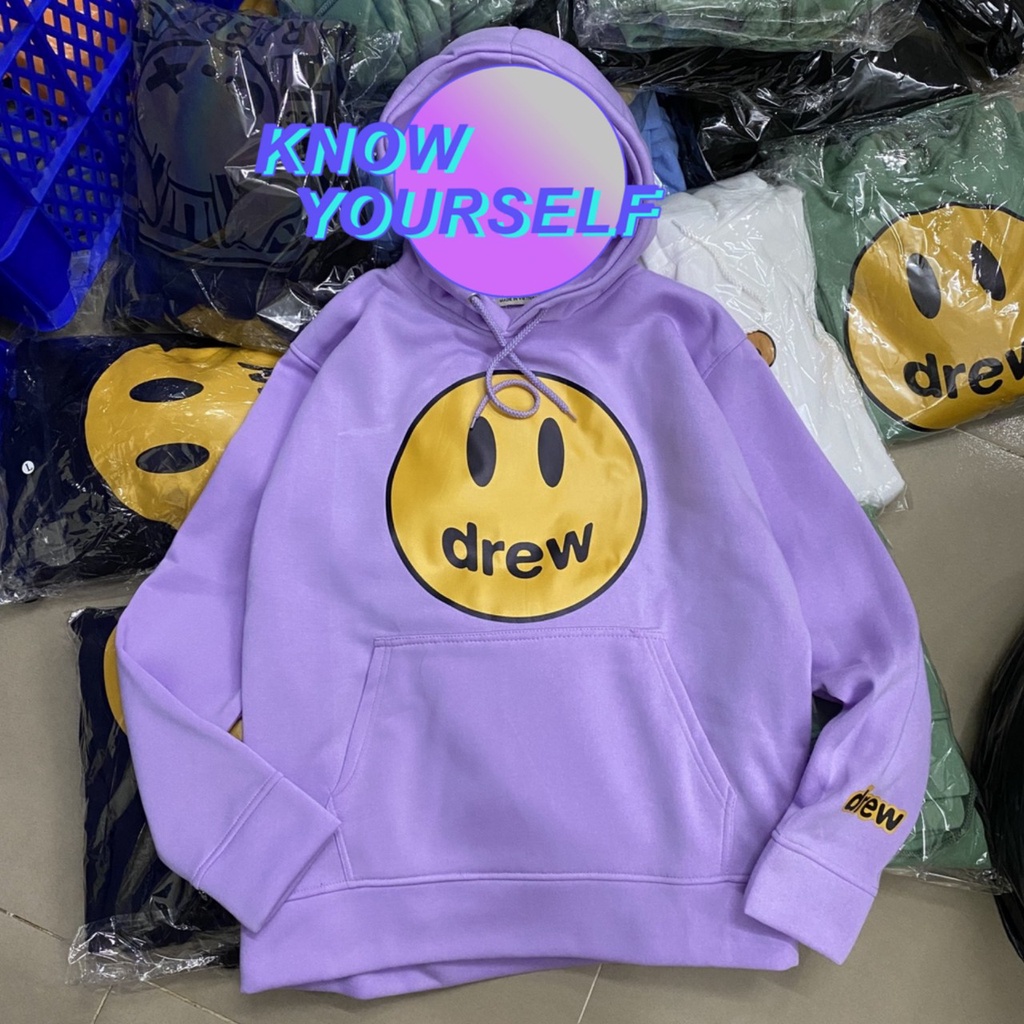 (Hot Trend) Áo Hoodie DREW Tím Nam Nữ Unisex Nỉ bông mịn siêu Hot | BigBuy360 - bigbuy360.vn