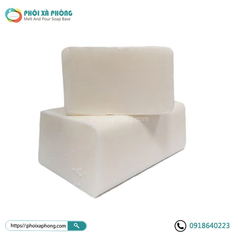 Phôi xà phòng Glycerin Trắng (100gram)| White Glycerin Melt and Pour Soap Base (100gram)