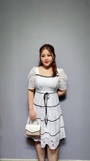 🔥🔥[Ảnh thật + video] Đầm BigSize dáng xòe phối lưới chấm bi