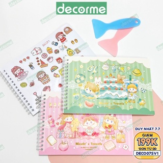 Sổ chiết và lưu trữ sticker washi size A5 có lò xo Decorme Sổ bảo quản hình dán washi tape