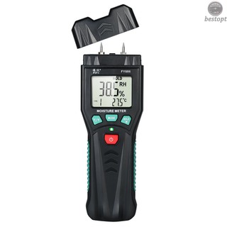 B&O FUYI Digital Damp Meter Detector Wood Moisture Meter Wood Moisture Tester with 7 Modes LCD Backlight Data Hold Function for Wood Plants Cement Range 0.0%～60.0%
