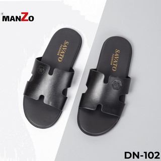 [BẢO HÀNH 12 THÁNG] Dép nam quai ngang da bò nhập khẩu cao cấp - Manzo DN 102