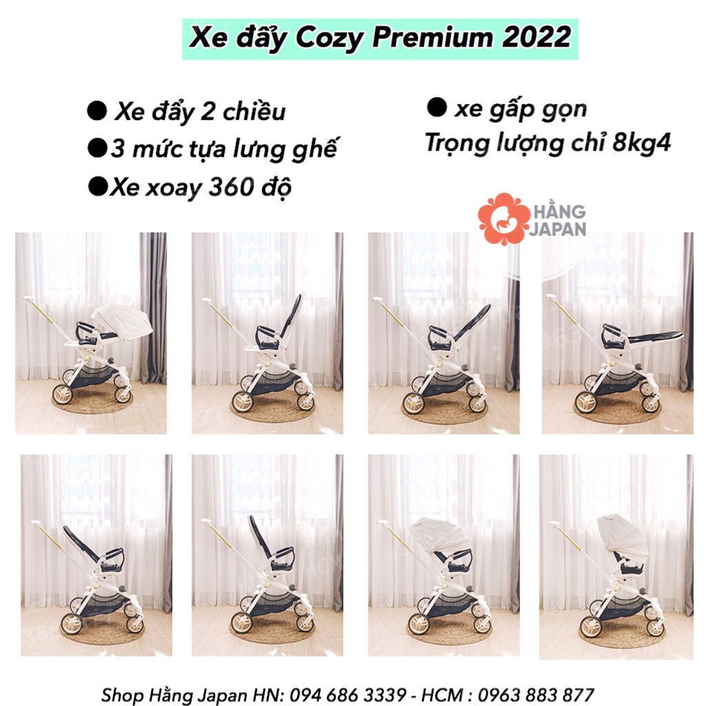 Xe đẩy gấp gọn xoay 360 độ ABLE COZY PREMIUM HÀN QUỐC bảo hành chính hãng BH 1 năm