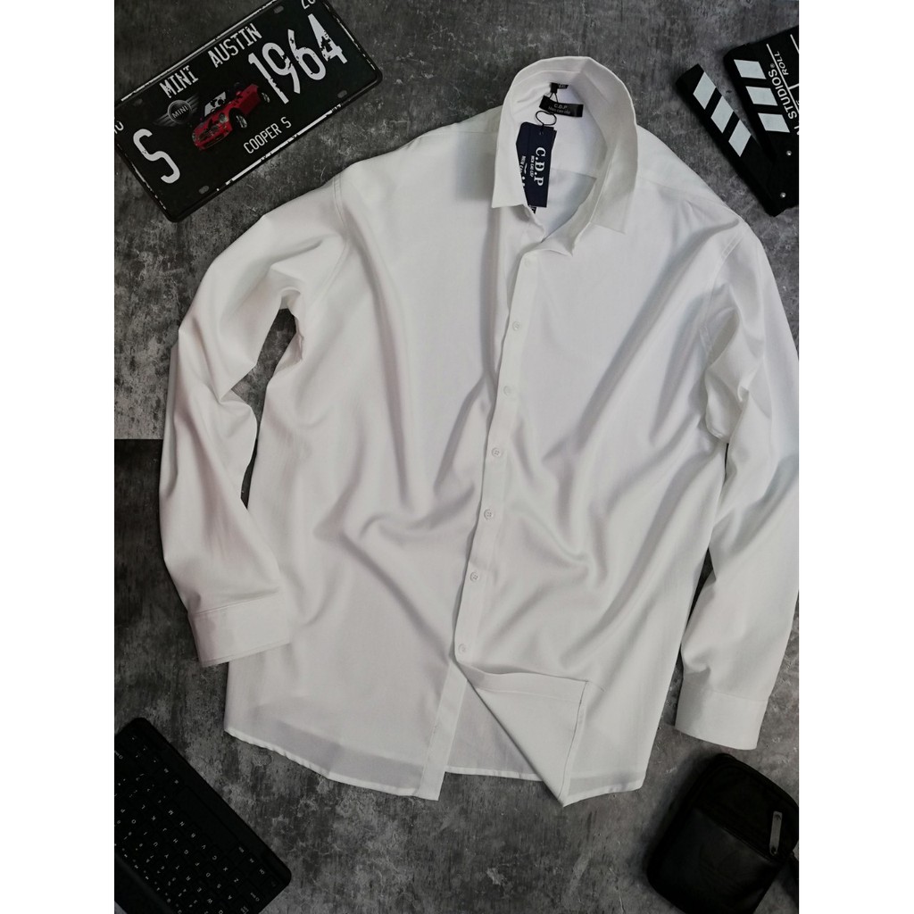 [bigsize &lt; 140kg] ÁO SƠ MI NAM BIG SIZE MÀU TRẮNG tay dài