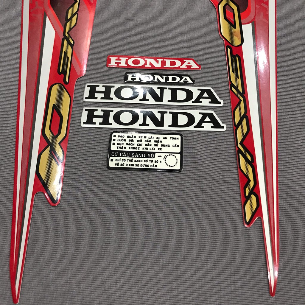 Nguyên bộ tem rời 3 lớp zin thái dán xe máy Honda Wave a alpha 2019 đỏ