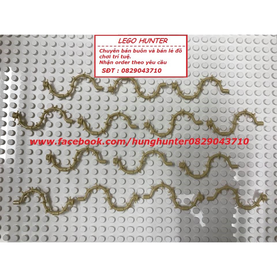 Combo 10 đoạn dây thép gai ( màu vàng cát )