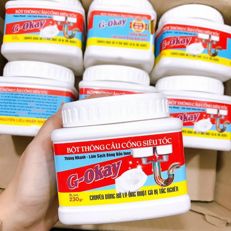 BỘT THÔNG CẦU CỐNG SIÊU TỐC G-Okay 230gr, chống tắc nghẽn cầu cống