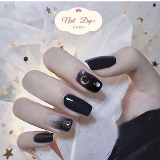 Set 24 Móng Gỉa Đính Đá Sơn Gel Đen Cao Cấp Sang Chảnh ( Tặng Kèm Keo )