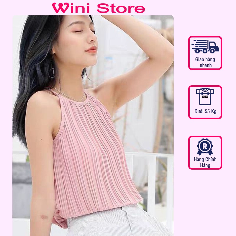Áo 2 dây sát nách nữ xếp ly, chất vải tơ mềm thời trang thu đông công sở mặc đi chơi đi làm Wini