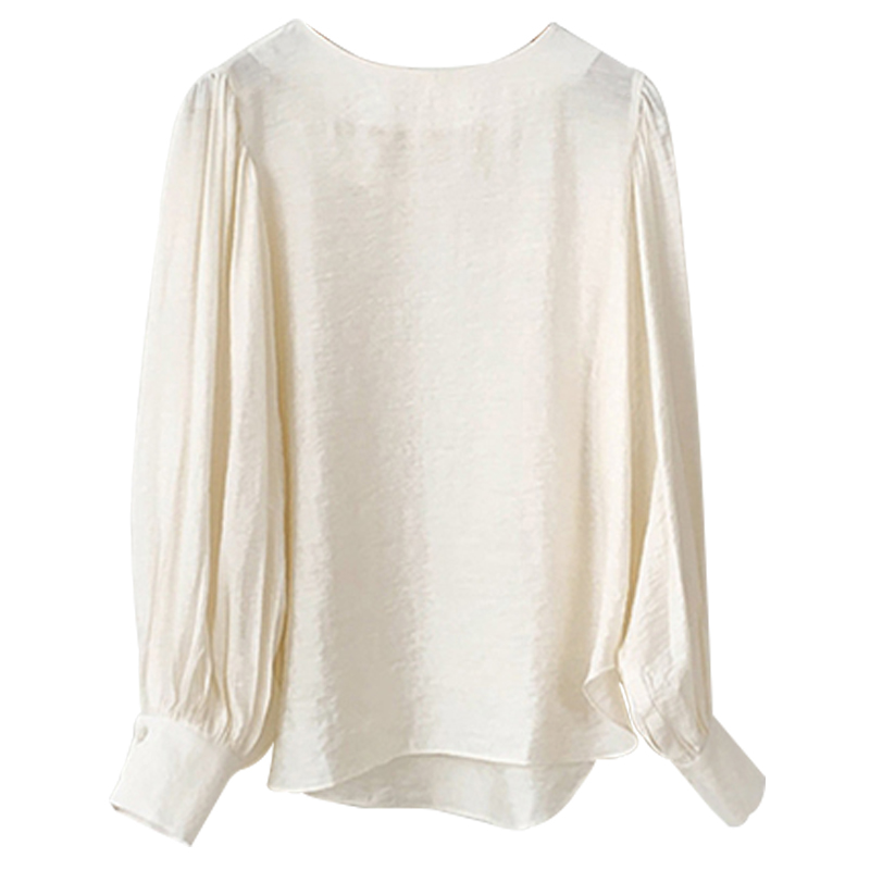 Áo Kiểu Tay Phồng Cổ Tròn Màu Trơn Thiết Kế Dáng Rộng Thoải Mái Hợp Thời Trang