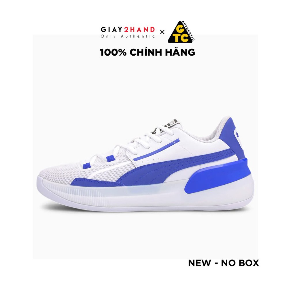 (AUTHENTIC 100%) Giày Sneaker Thể Thao Bóng Rổ PUMA CLYDE HARDWOOD WHITE/BLUE Chính Hãng 100%