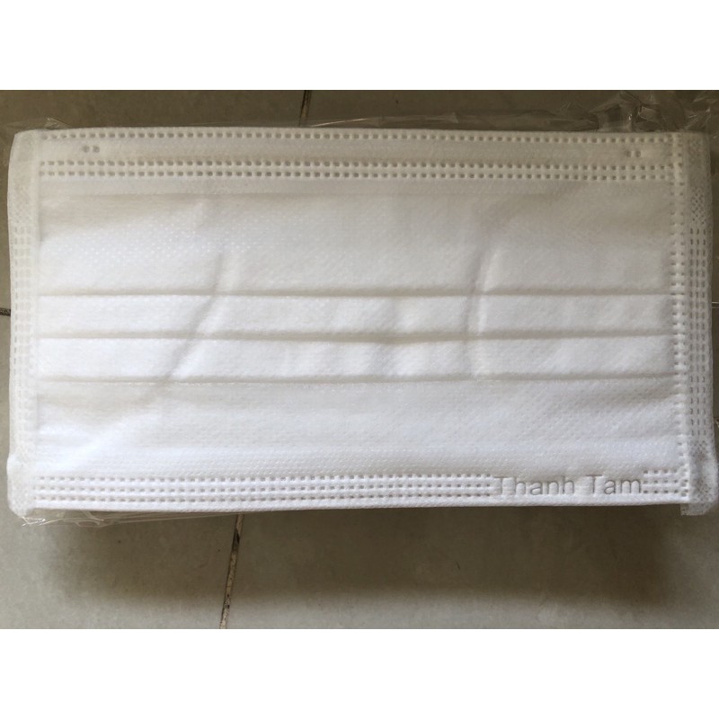 Khẩu trang y tế 4 lớp Thanh Tâm kháng khuẩn [loại dày-dây đeo chắc chắn] (50cái/1hộp)