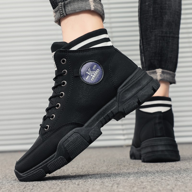 Giày cao cổ nam Denim da cao cấp kiểu dáng thời trang phong cách | BigBuy360 - bigbuy360.vn