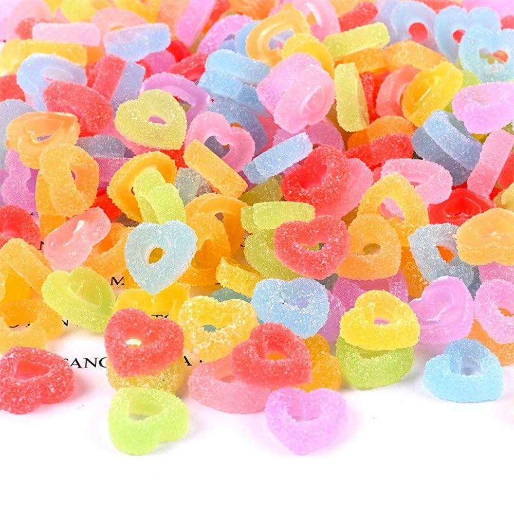 Set 20 Mặt Dây Chuyền Bằng Nhựa Resin Mềm Hình Kẹo DIY Trang Trí Sổ Lưu Niệm