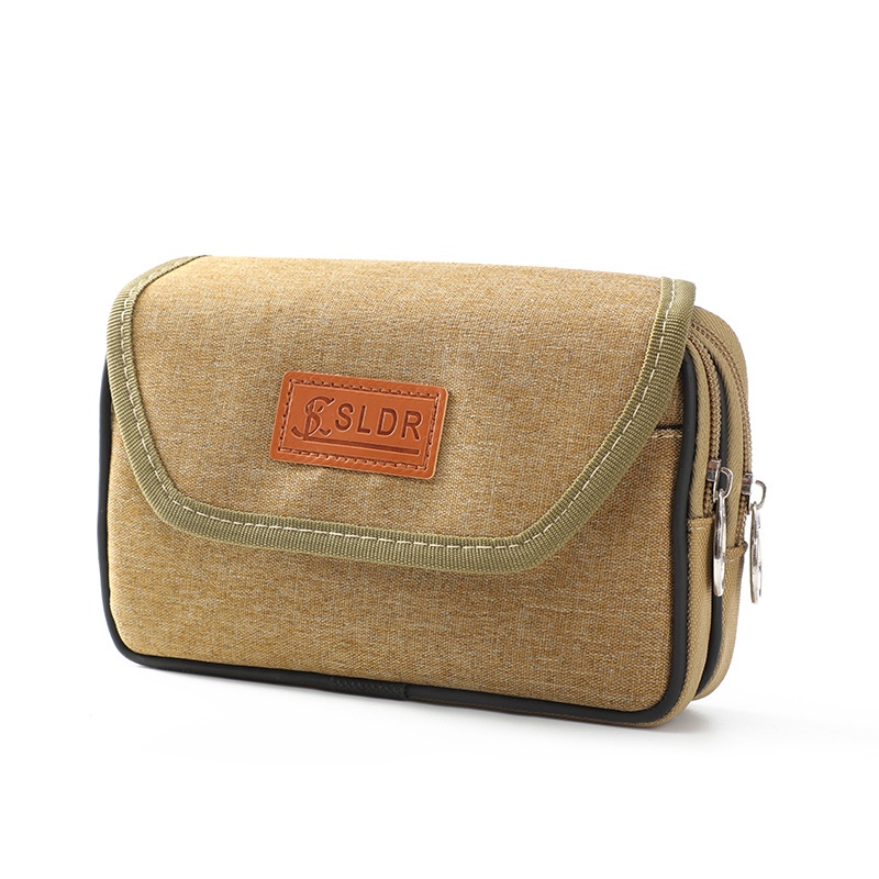 Túi Canvas Ba Lớp Đeo Hông Đựng Điện Thoại Đa Năng Ngang Hông Mới