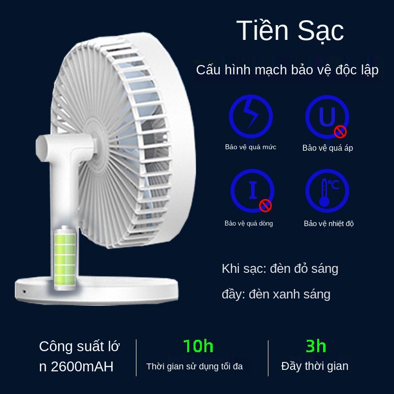 ❁□♛USB có thể sạc lại quạt nhỏ máy tính để bàn sinh viên ký túc xá văn phòng tắt tiếng năng lượng gió di động