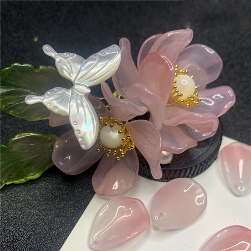 Bộ 100 Cánh Hoa Ly Thủy Tinh Trong Suốt Dùng Làm Trang Sức Diy