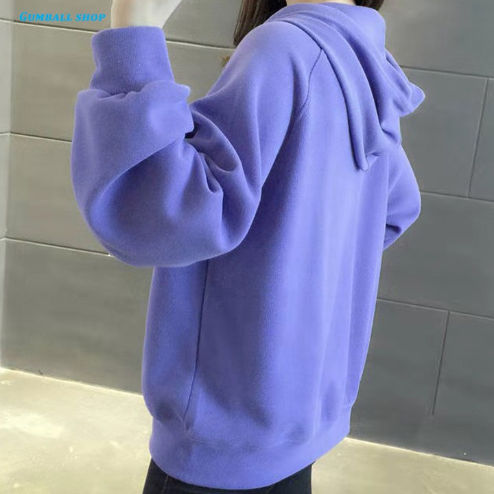 Áo hoodie nữ form rộng trơn 3 màu chất vải dày dặn lót nỉ phong cách Hàn Quốc