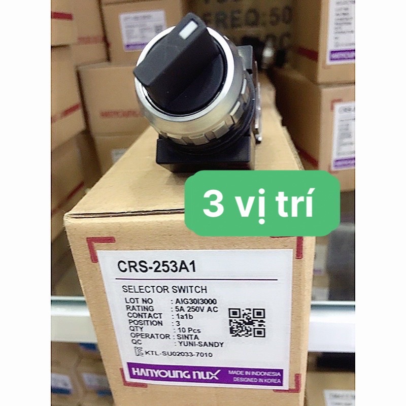 Công tắc xoay/tiếp điểm phi 25, 2 hoặc 3 vị trí Hanyoung Nux