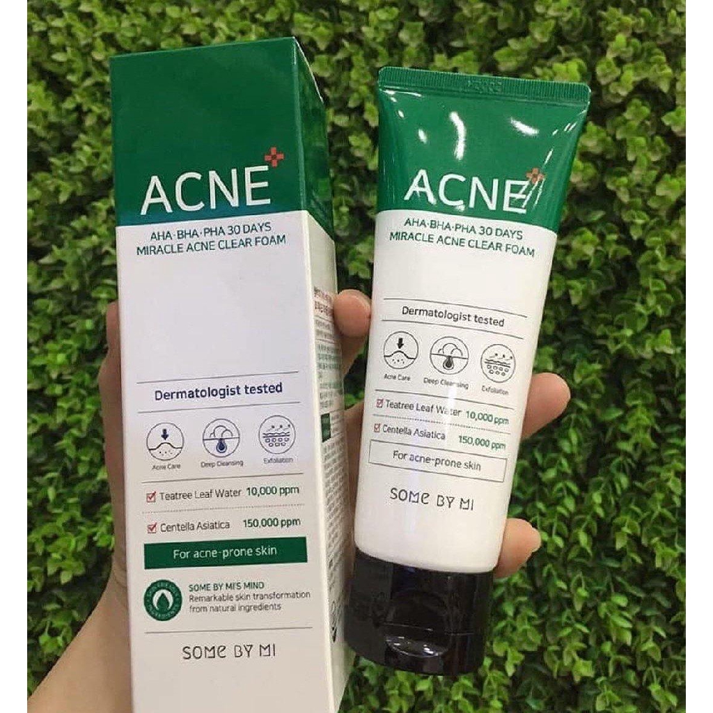 Sữa rửa mặt làm sạch mụn cho da mụn,da dầu acne some by mi aha-bha-pha 30 days miracle acne clear foam 100m skin hub | BigBuy360 - bigbuy360.vn