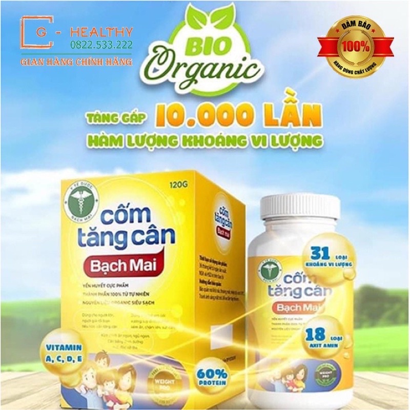 Cốm tăng cân bạch mai hộp 50g chính hãng