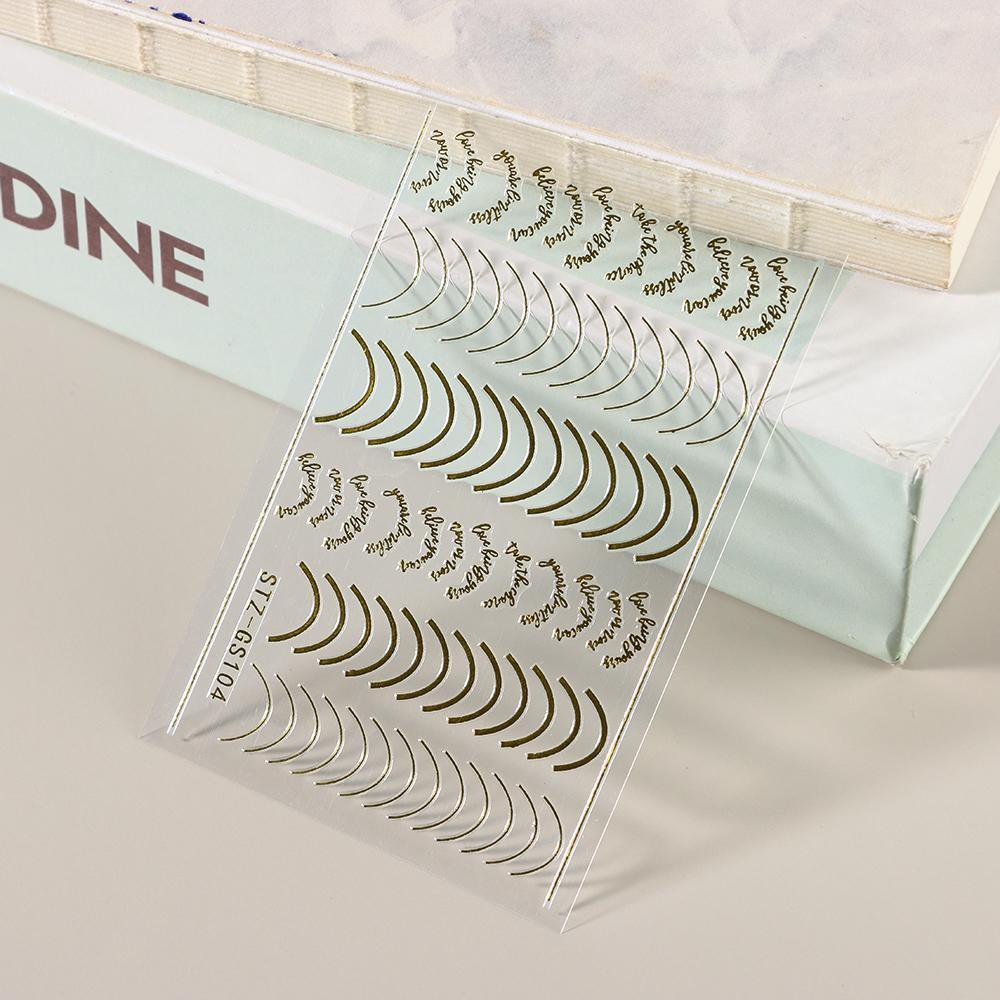 CACTU Sticker Dán Móng Họa Tiết Sọc 3D